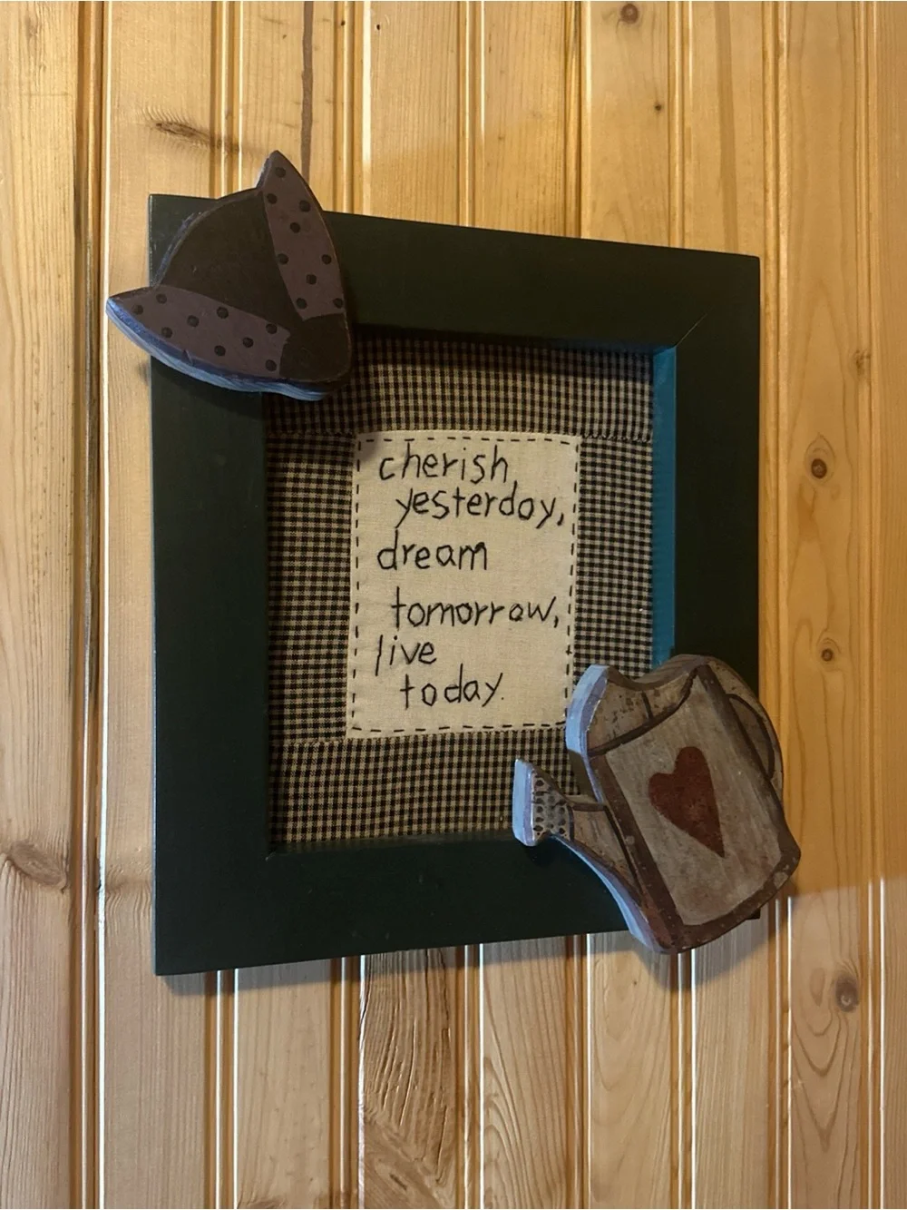 Primitive Wood Wall Art Decor Sign Cherish Yesterday Live Today Country Home